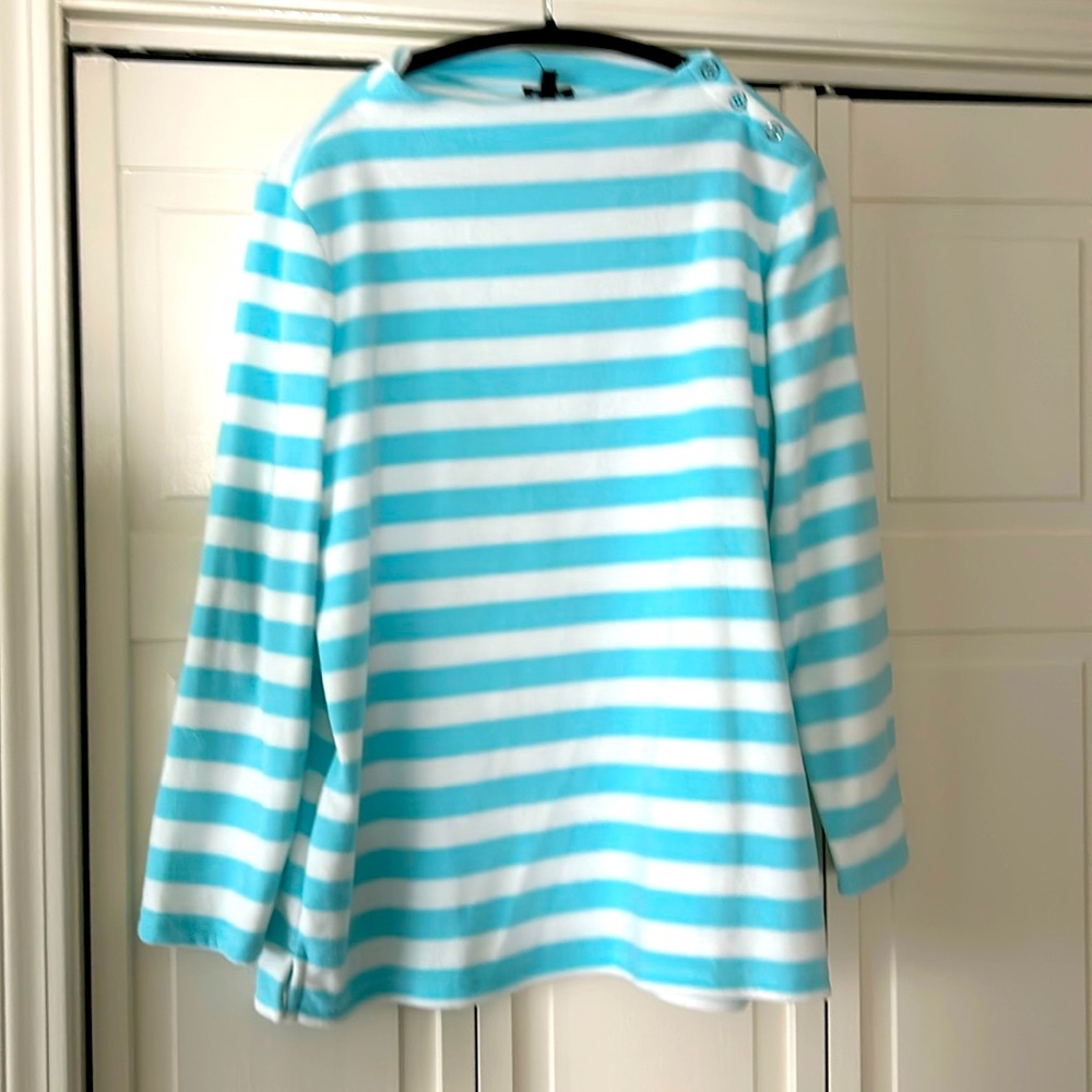 Talbots Striped Sweatshirt, Blue and White Stripe